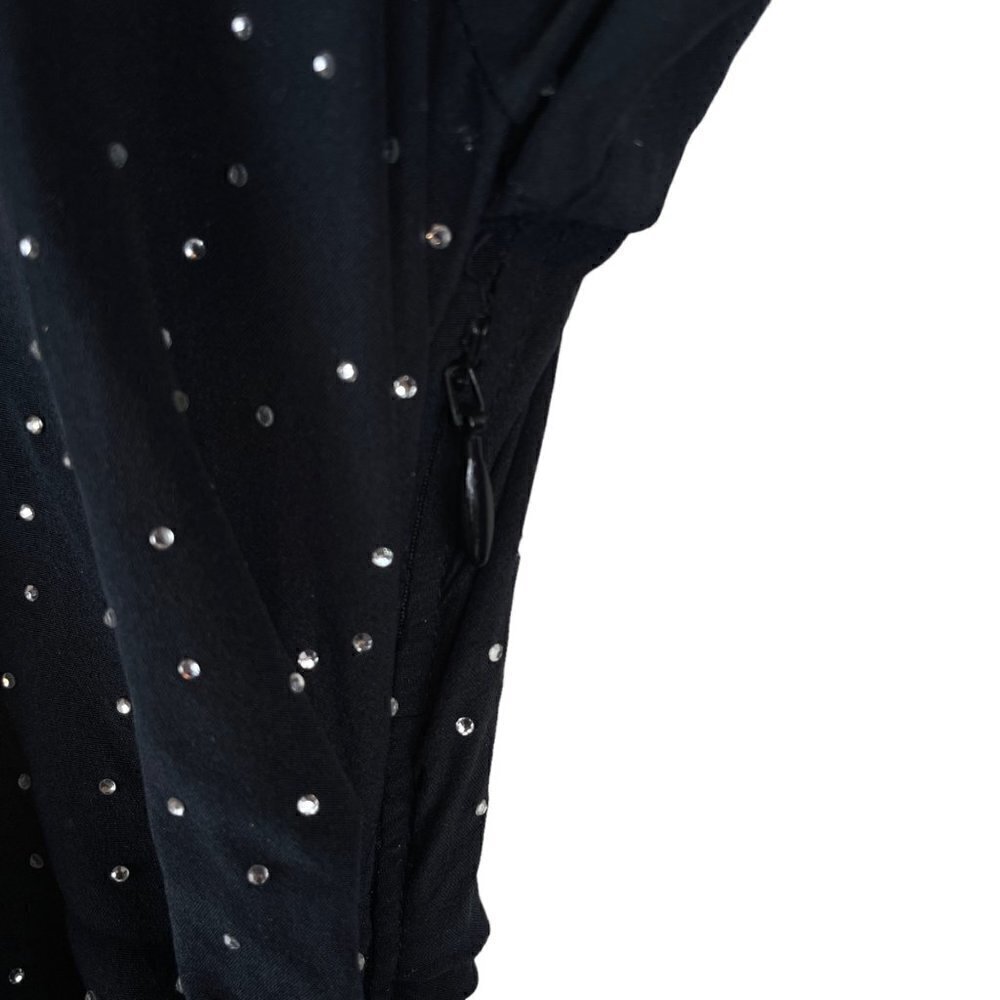 Veronica Beard Amara Ruched Silk Long-Sleeve Embellished Dress Black Size 2 - Picture 7 of 14